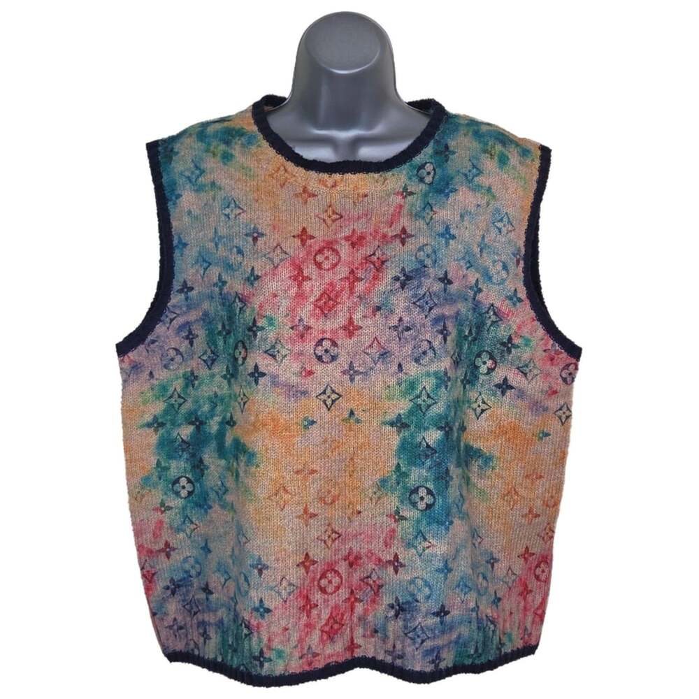 Multicolor Monogram Knit Sweater Vest Unbranded Womens Size XXL